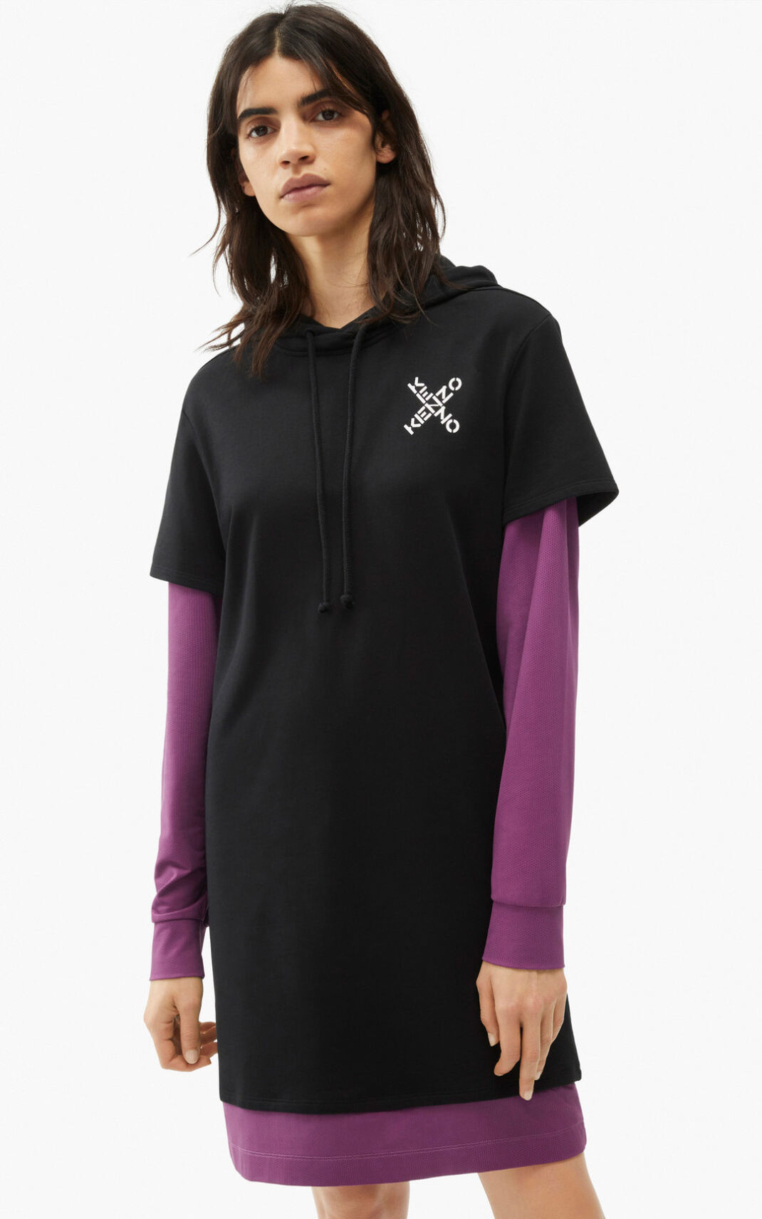 Vestidos Kenzo Sport Little X sweatshirt Mujer Negras PZQ453968